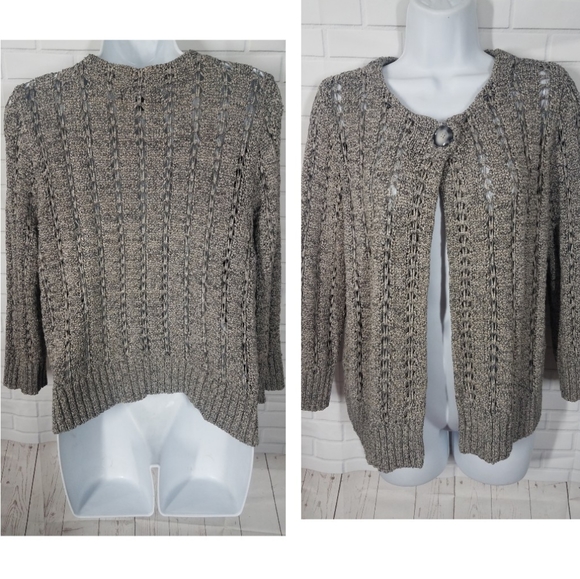 Jones New York Collection Oatmeal Knit Sweater - Picture 1 of 7